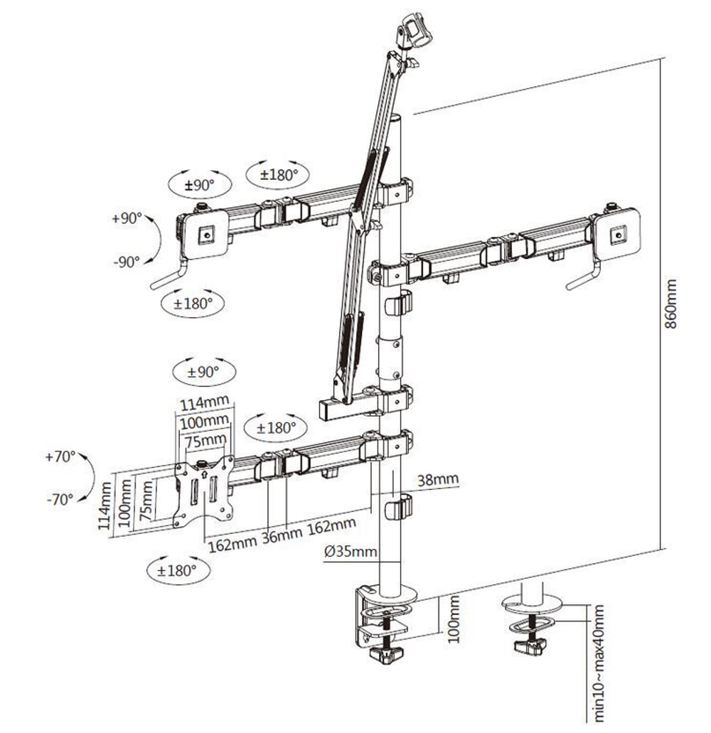 Кронштейн настольный для студии Digis DSM-DC41DSM-DC41