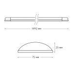 Св-к Gauss LED линейный WLF-1 50W 4500lm 4000K IP20 1492*75*25mm алюминий 144126250