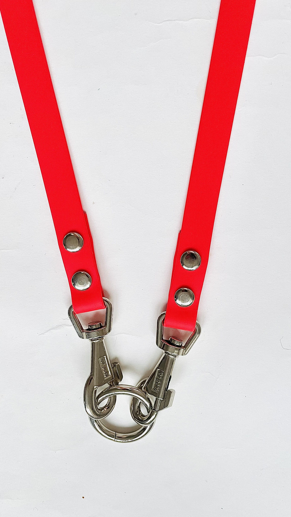 Сворка и поводок для собак из биотан 2 метра/15 мм- 40 см 2 шт. красный