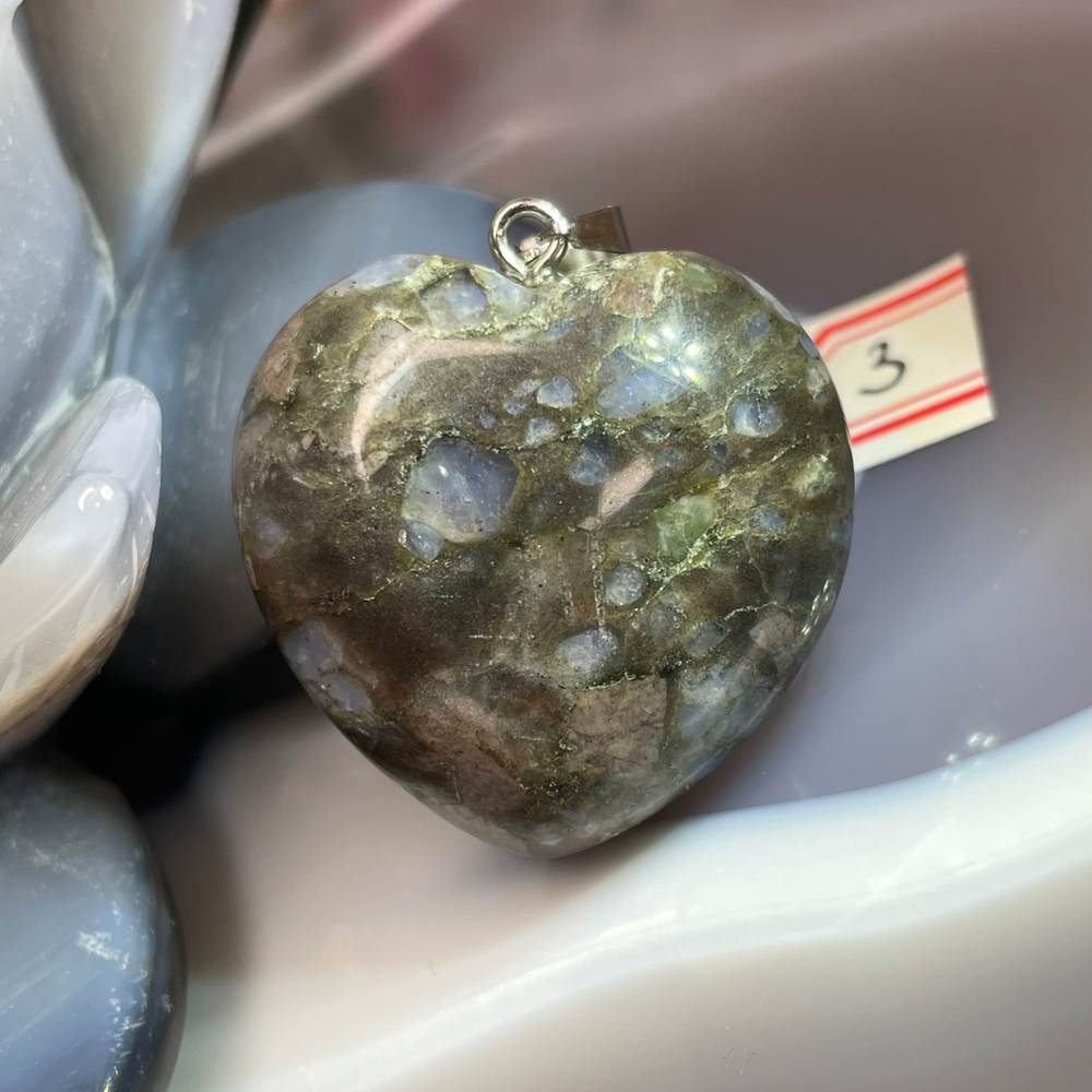 26990 Яшма Кулон сердце 30мм