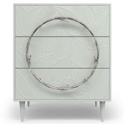 Комод Арт Колор leaves Классик Сильвер с 3 ящиками Серый дым