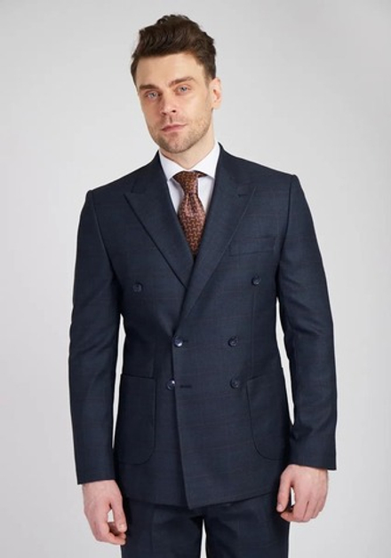 Мужской классический костюм тройка (темно-синий) Б33