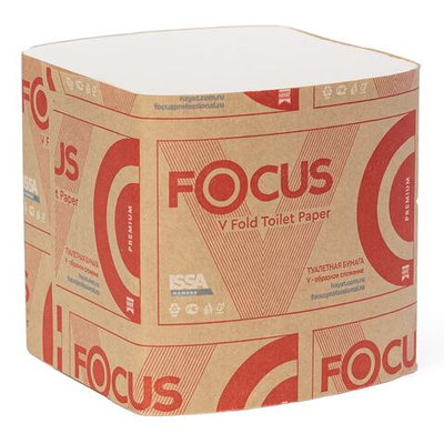 Туалетная бумага листовая Focus Premium 5083735 V- слож. 2-х сл. 250 л белая 1 шт. /15