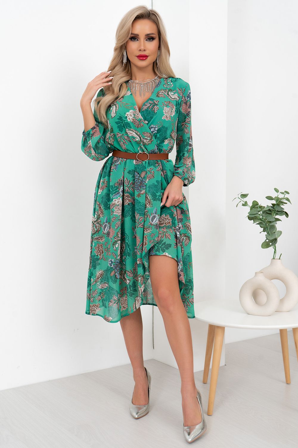 Платье Адель (зеленый) Р11-2003/2 Nikol (Акция)