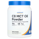 Nutricost, C8 MCT, порошок из масла, без добавок, 454 г (1 фунт)