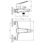 Смеситель для ванны LORANTO GRACIA керамический картридж, с полным душевым набором, хром (LR30128001)