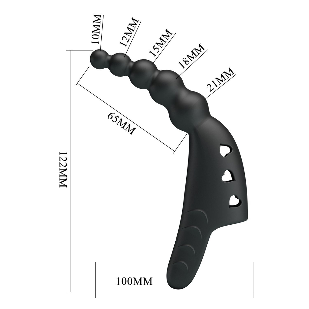 Черный вибратор на палец Jordin - 12,2 см. (Цвет: черный)