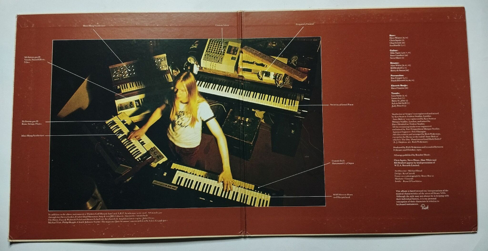 Винтажная виниловая пластинка LP Rick Wakeman The Six Wives Of Henry VIII (Japan 1973) (No Obi)