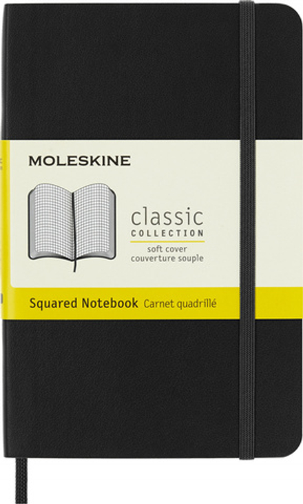 Блокнот Moleskine Classic Soft Pocket (QP612) 9x14 cм 192стр. клетка мягкая обложка черный