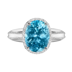 Кольцо с цирконом и бриллиантами, R0070-44/2