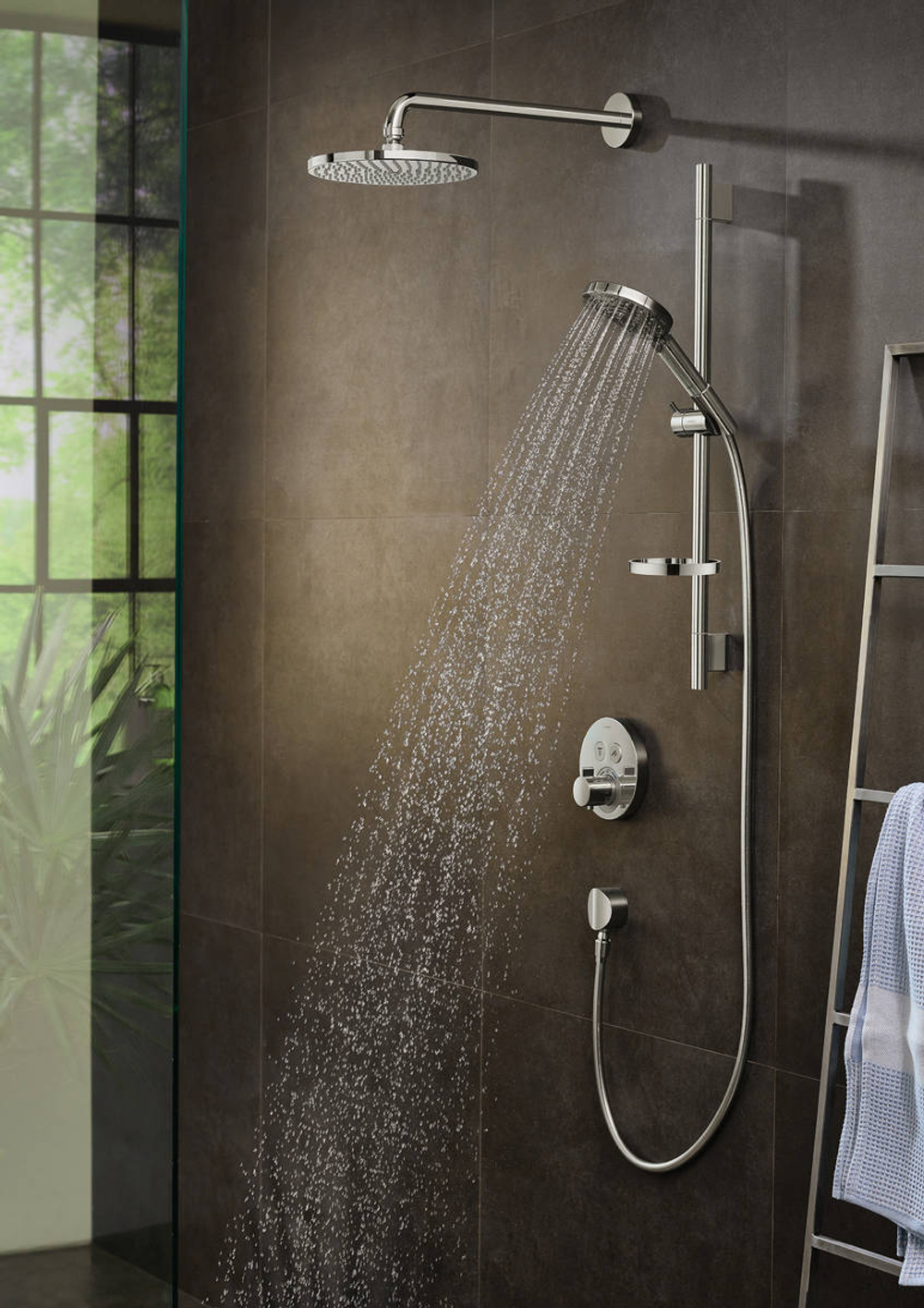 Верхний душ 27607000 Raindance S 240 1jet PowderRain с держателем