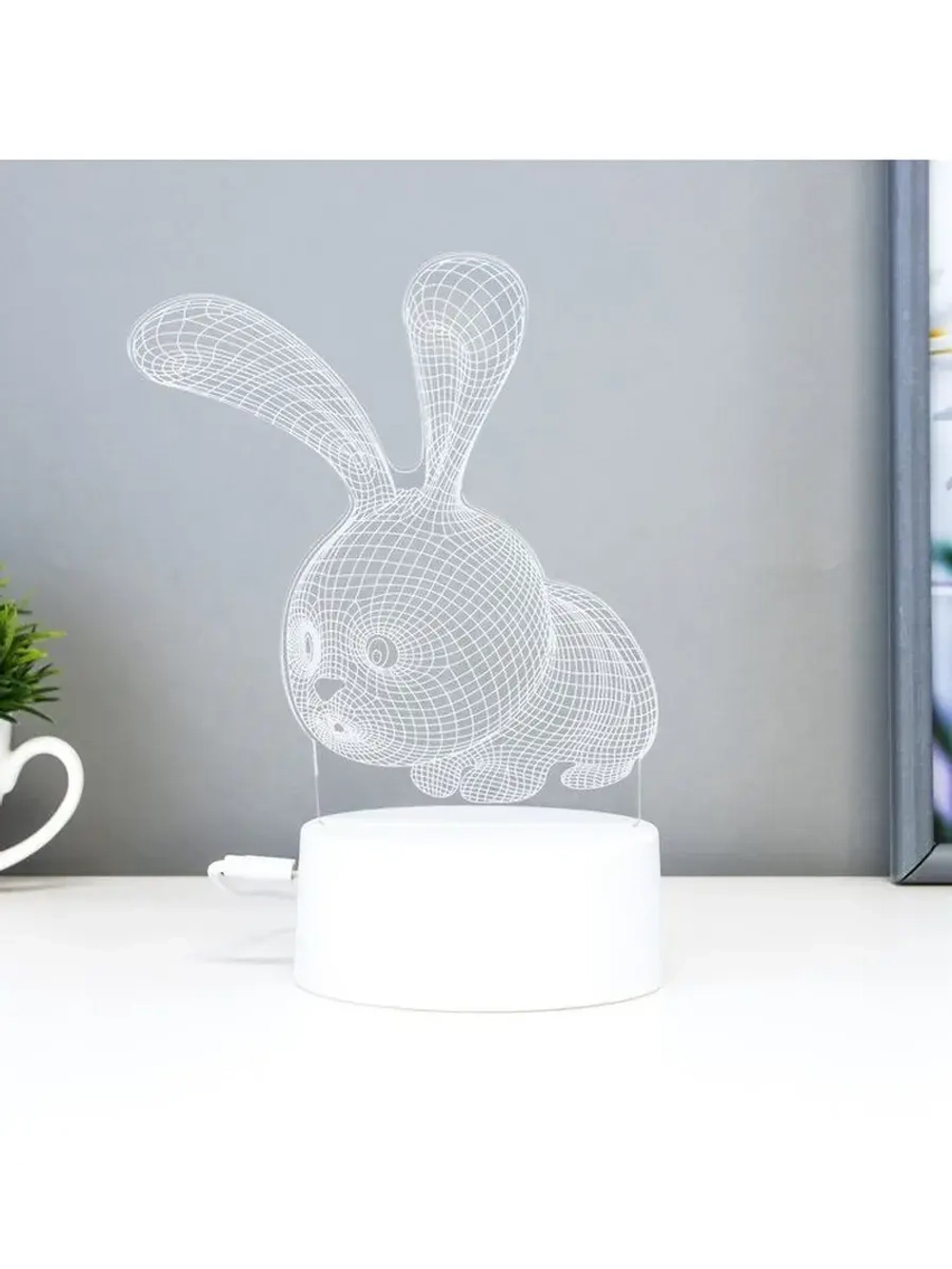 Светильник сенсорный «Кролик» LED 7 цветов USB/от батареек б
