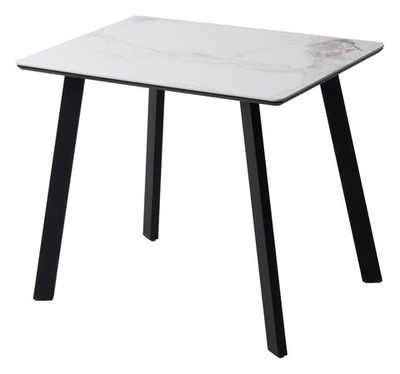 Стол ТИК ТАК 90  PANDORA LIGHT, керамика / Черный каркас М-City