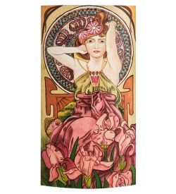 Народные промыслы МР-16/33-C Шкатулка «Альфонс Муха - Драгоценные камни. Аметист»