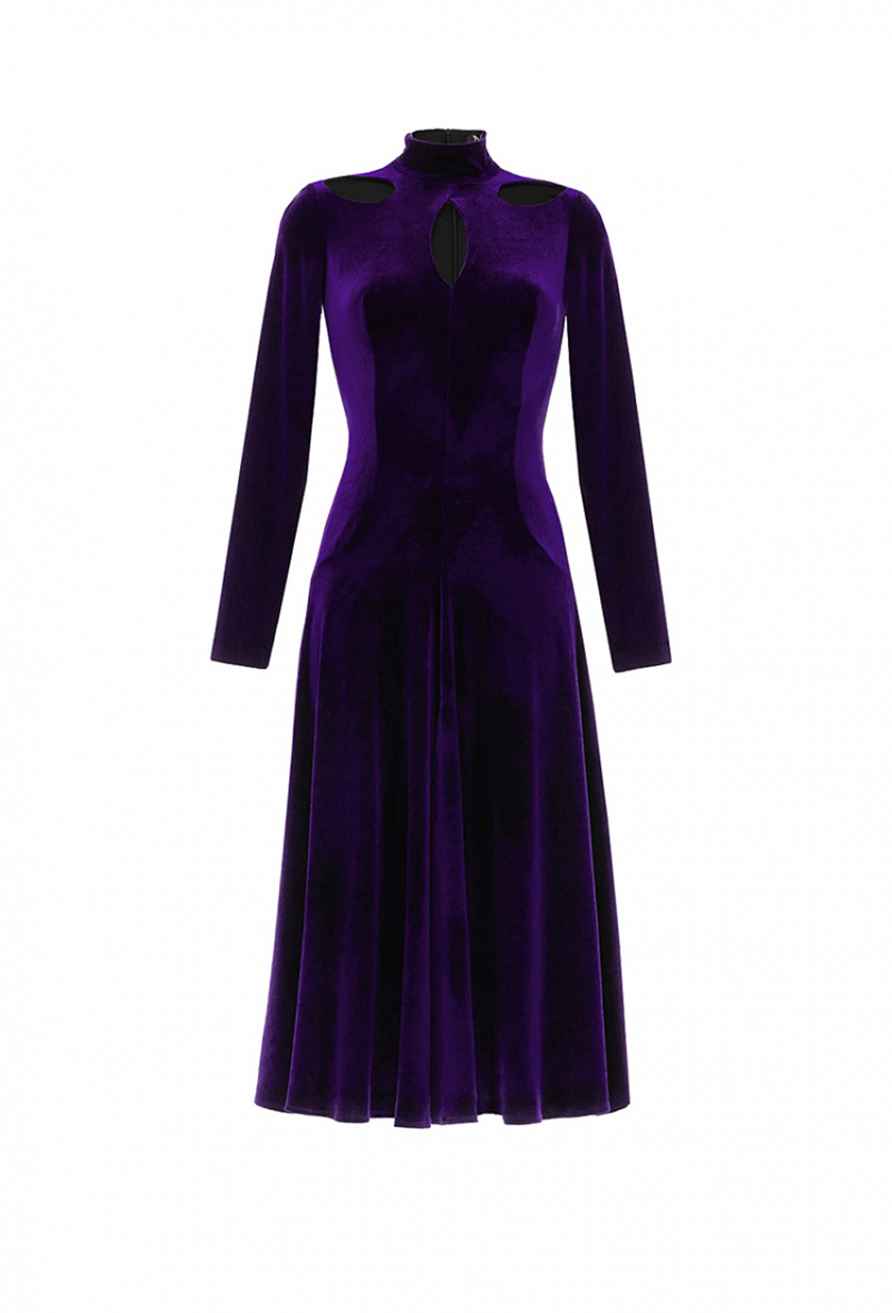 Бархатное платье с фигурными вырезами. 08-02-24 FW