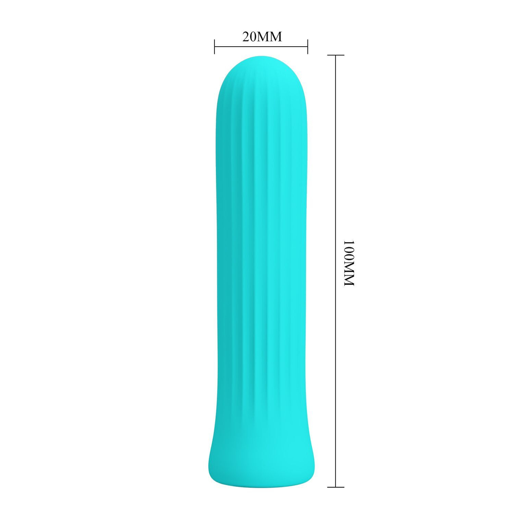Аквамариновый мини-вибратор Blanche - 10 см. (Цвет: аквамариновый)
