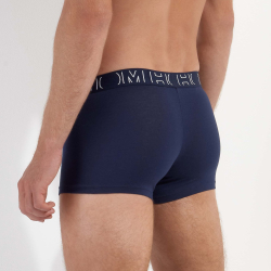 Мужские трусы боксеры набор из 2-х штук (темно-синие, темно-синие с принтом) HOM DAVIDE #2 Boxer Briefs 2p 402809_40D012