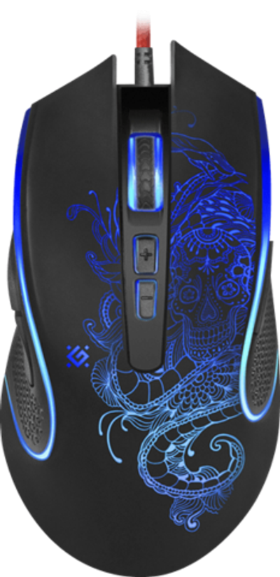 Мышь проводная игровая оптическая Defender Venom GM-640L (черный),USB, 8 кнопок, 800-3200 dpi, НОВИН