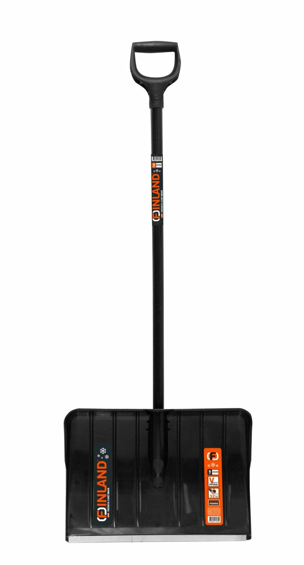 Лопата для снега c черенком, снегоуборочная FINLAND (2487) 510х370х1370 мм