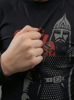 Рашгард детский черный с длинным рукавом Рать2 красная