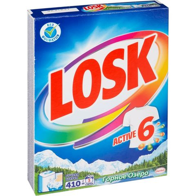 Порошок для стирки "Лоск" 410г руч (24)