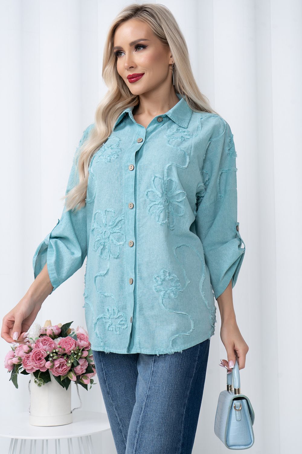 Блузка Рамина (мята) Б11-131/2 Nikol