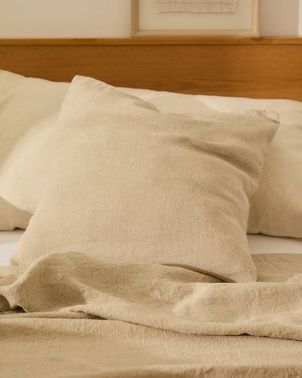 Плед Tandi из льна бежевого цвета 90 х 135 см