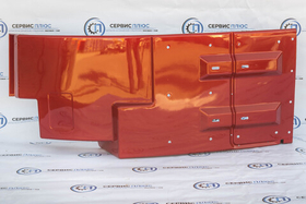 Брызговик кабины задний левый SHACMAN X3000 красного цвета