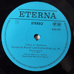 Винтажная виниловая пластинка LP Beethoven Бетховен, Yehudi Menuhin Иегуди Менухин, Violinsonaten F-dur Op. 24, A-dur Op. 47 (Kreutzersonate) (ГДР 1984)