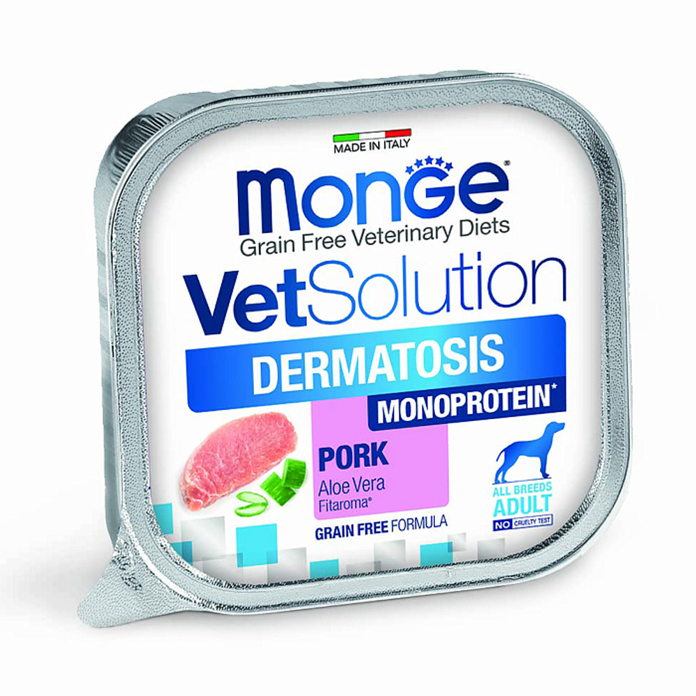 Влажный корм диетический Monge VetSolution Dog Dermatosis Дерматозис для собак при заболеваниях кожи 150 гр - 24 шт