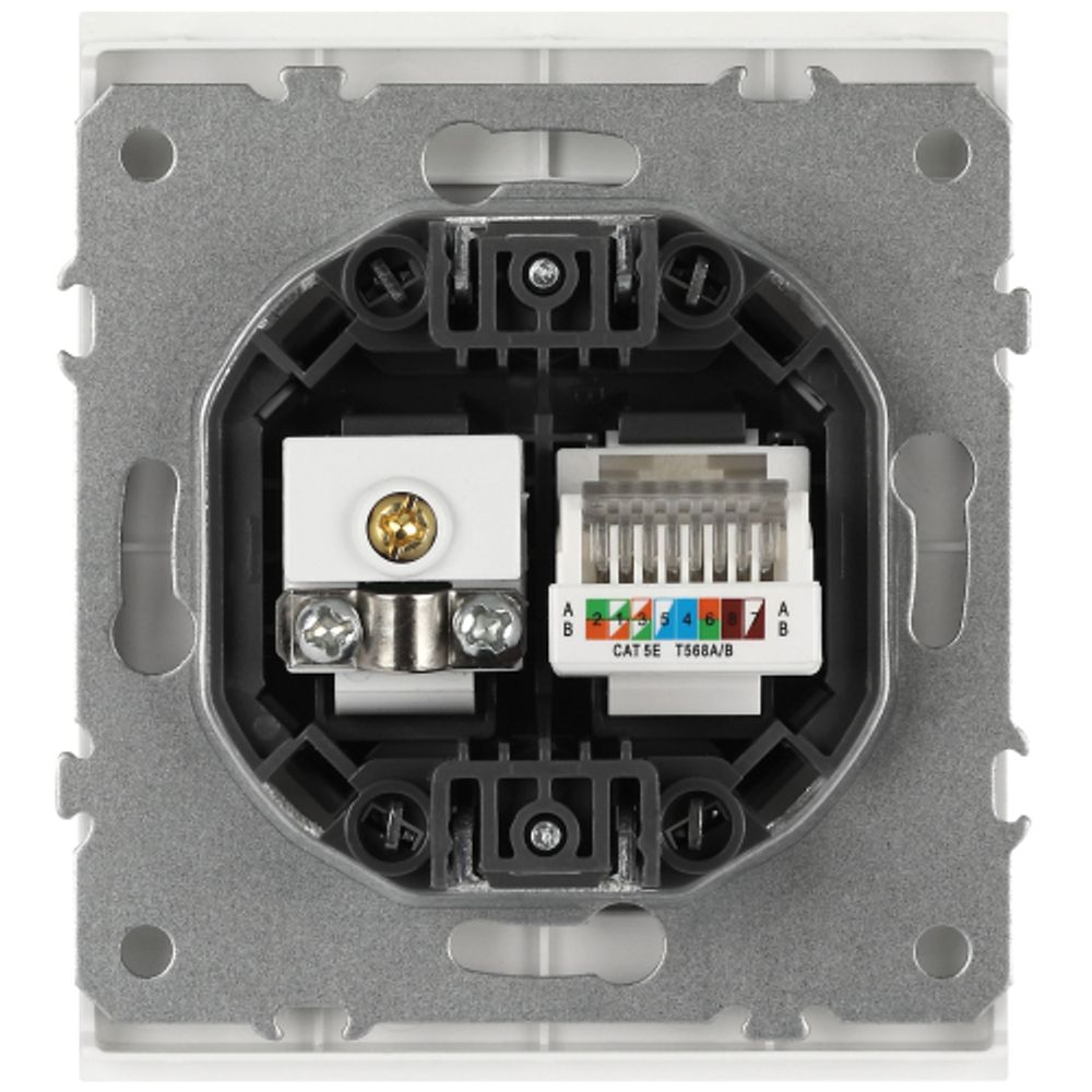 Розетка ЭРА Arktik 16-3110-01 комбинированная RJ45+TV белый | Эра Arktik