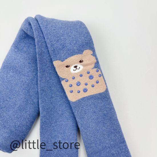 Колготки махровые "Зверек" со стоперами, Синие