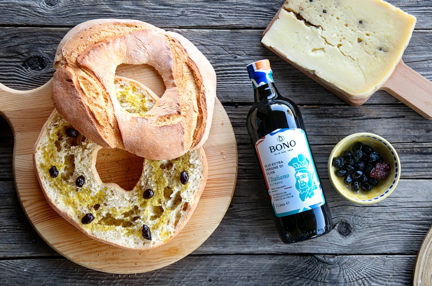 Багет с оливковым маслом и сыром