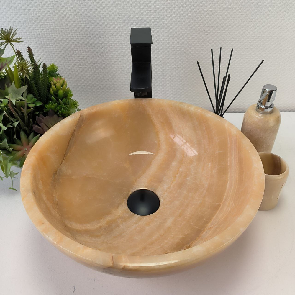 Раковина из оникса Bowl Yellow TinLip BO-62895 40*40*15 140