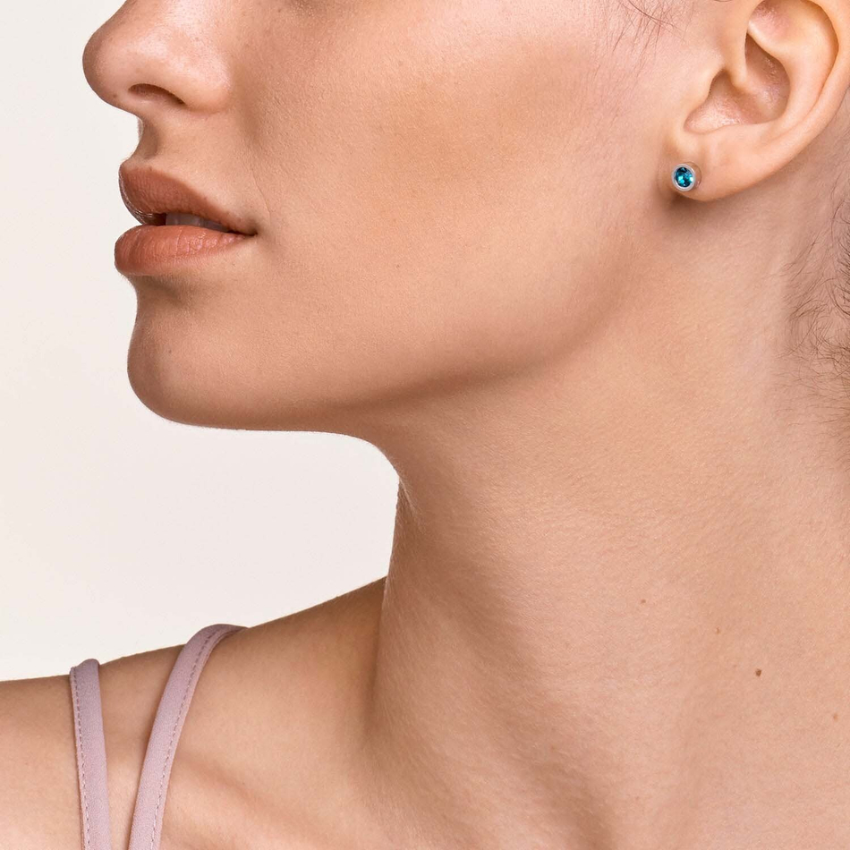 Серьги-пусеты Coeur de Lion Silver Turquoise 0228/21-0547 цвет зеленый, серебряный