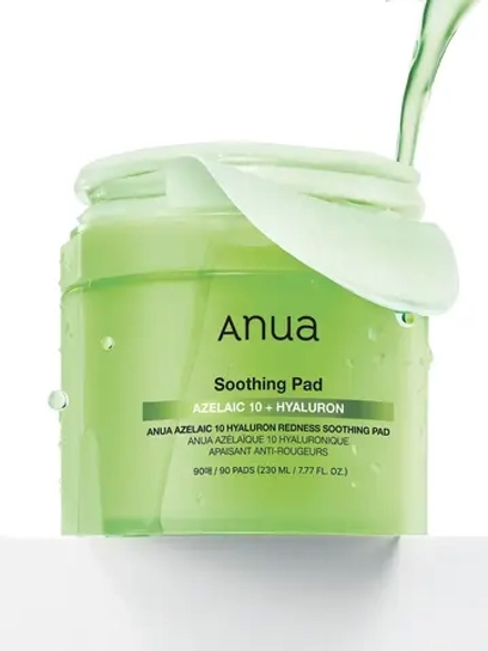 Anua Успокаивающие пэды с азелаиновой кислотой Azelaic Acid 10 Hyaluron Redness Soothing Pad 90 шт