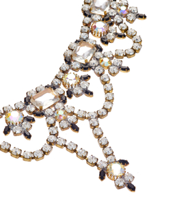 Колье-винтажное, белые, черные цирконии