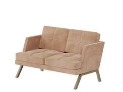 Алдо Диван двухместный с декором из пуговиц ALDB-02L Timless 020/Металл Капучино 1430*875*890