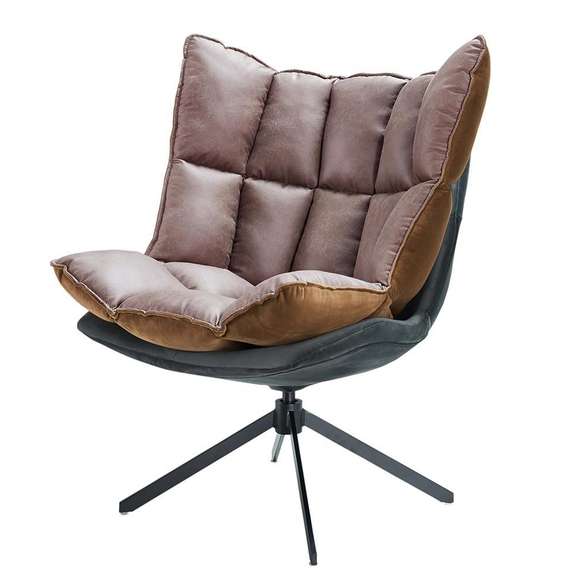 Кресло Hush Small с двусторонней подушкой, коричневое/серое