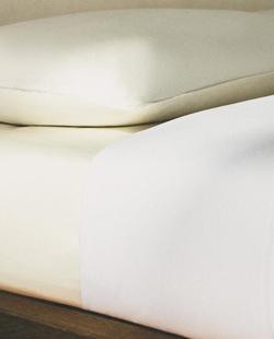 Zara Home - Простыня overlock, белый, 210x280 см
