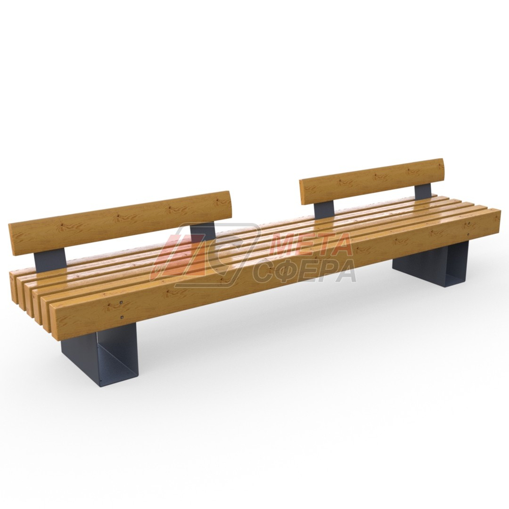 Скамейка Тобол с двумя спинками