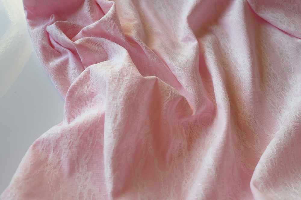 РОЗОВЫЙ - Хлопковый трикотаж с кружевом (1367 Маша)