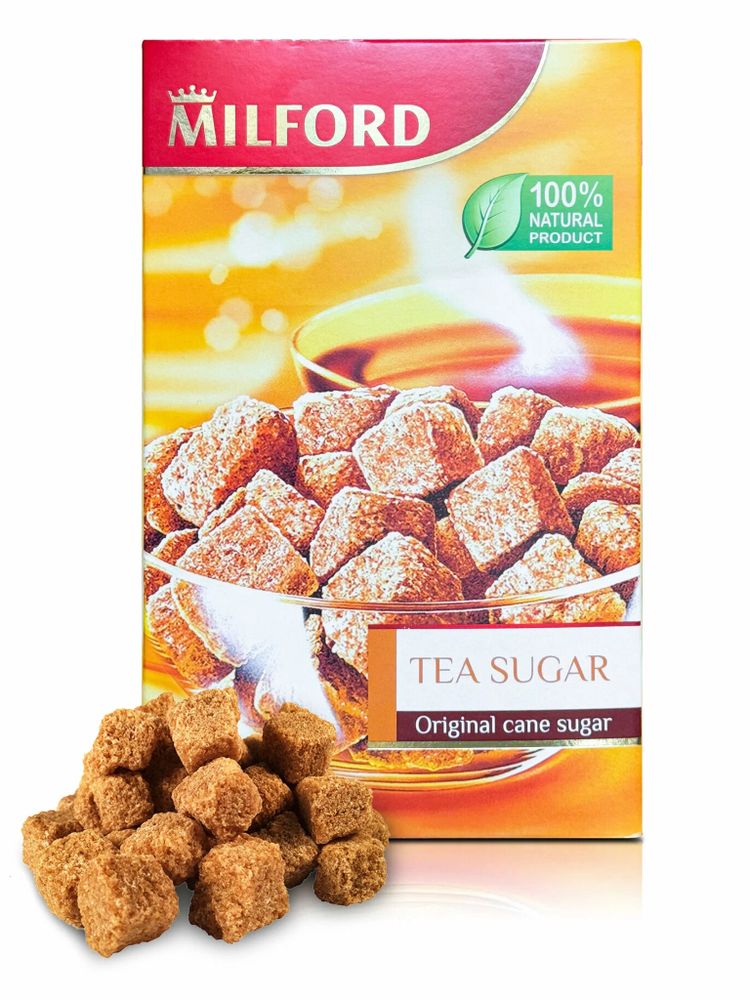 Сахар Milford тростниковый коричневый кусковой 500 г, 2 шт