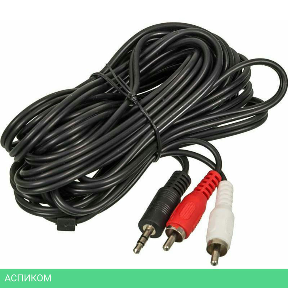 Кабель Ningbo 2xRCA (m) - 3.5mm Jack (m) 5м черный (JAAC010-5)