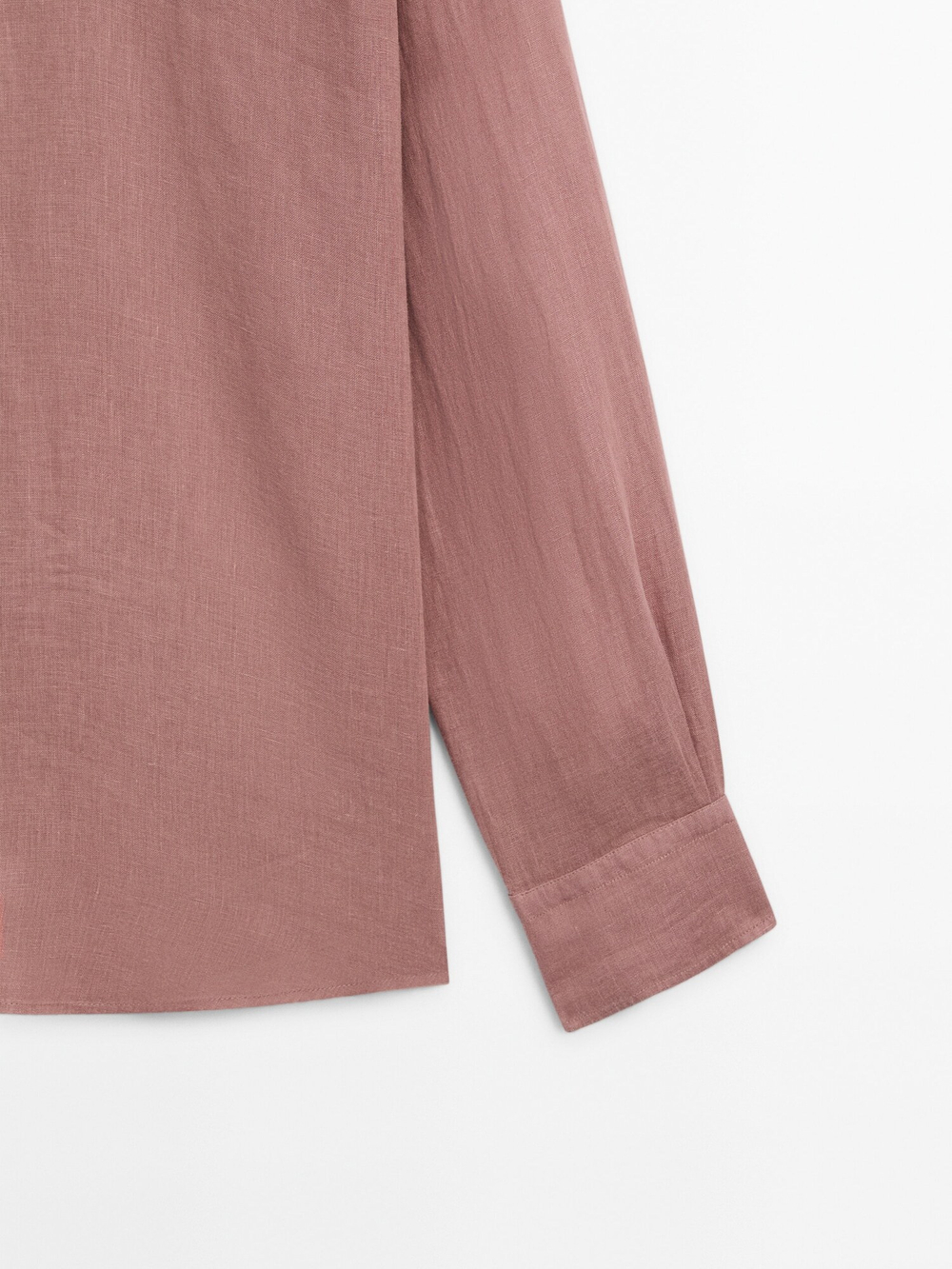 Massimo Dutti Рубашка классического кроя из 100% льна, малиновый