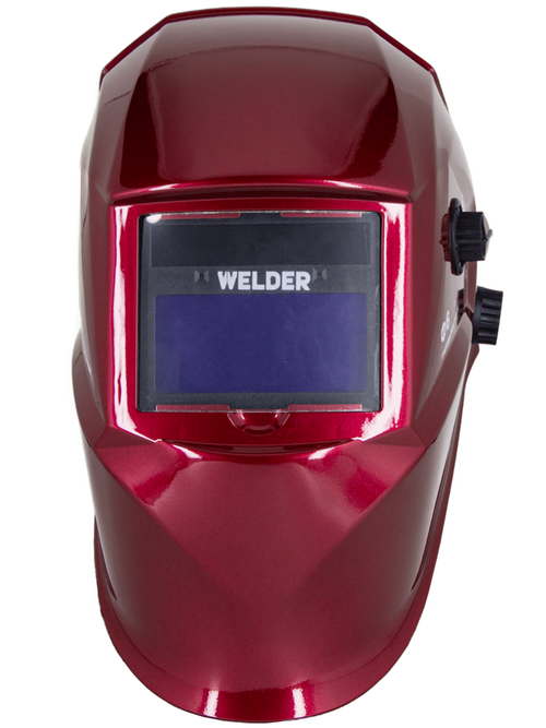 Маска сварочная WELDER ULTRA Ф8 Хамелеон 100x50 мм, DIN 4/9-13 (Внеш. регул), Красный Бургунди, в коробке