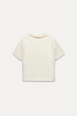 ZARA КАРДИГАН КРУПНОЙ ВЯЗКИ С КРУГЛЫМ ВОРОТНИКОМ, ЭКРЮ