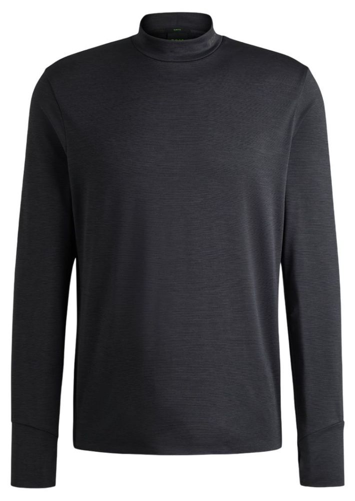 Мужская теннисная футболка теннисная BOSS Slim-fit Long-Sleeved Tock Active - черный