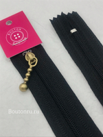 Молния черная бронзовый замок