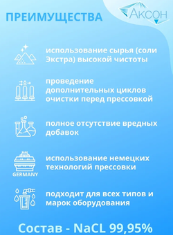 АКСОН Таблетированная соль - NaCl 99.8%, мешок 25 кг (Россия)